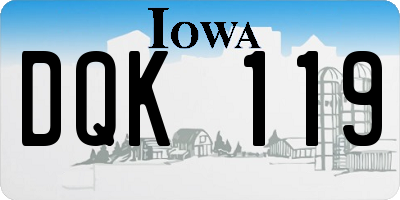 IA license plate DQK119