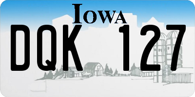 IA license plate DQK127