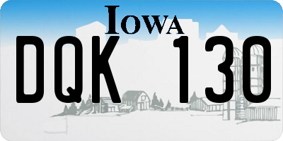 IA license plate DQK130