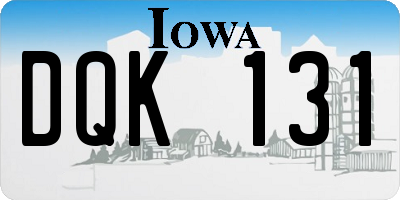 IA license plate DQK131