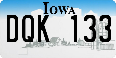 IA license plate DQK133