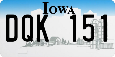 IA license plate DQK151