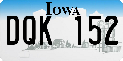 IA license plate DQK152