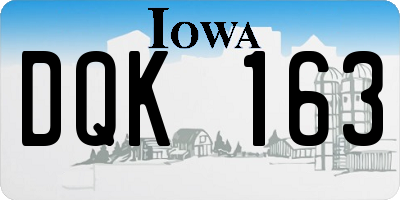 IA license plate DQK163