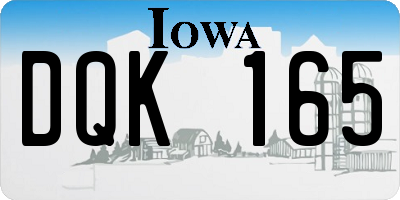 IA license plate DQK165
