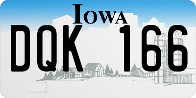 IA license plate DQK166