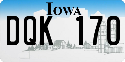 IA license plate DQK170