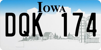 IA license plate DQK174