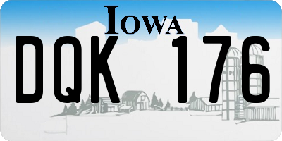 IA license plate DQK176
