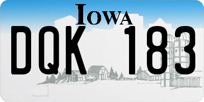 IA license plate DQK183