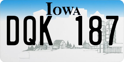 IA license plate DQK187