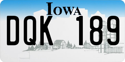 IA license plate DQK189