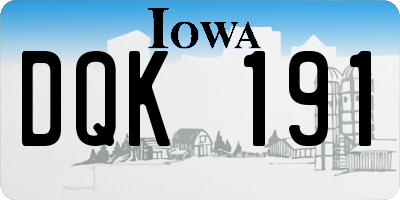 IA license plate DQK191