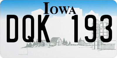 IA license plate DQK193