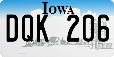 IA license plate DQK206