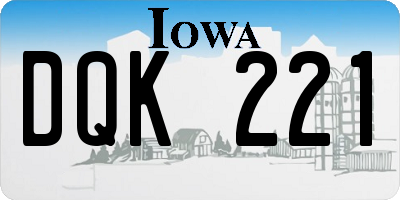 IA license plate DQK221