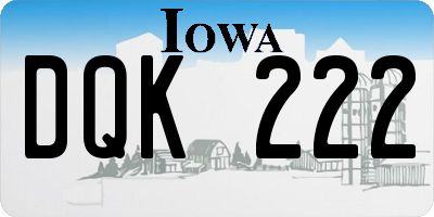 IA license plate DQK222