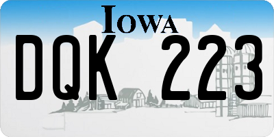 IA license plate DQK223