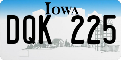 IA license plate DQK225