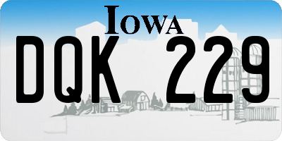 IA license plate DQK229