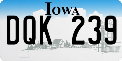 IA license plate DQK239