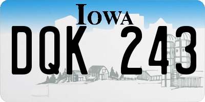 IA license plate DQK243