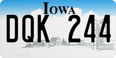 IA license plate DQK244