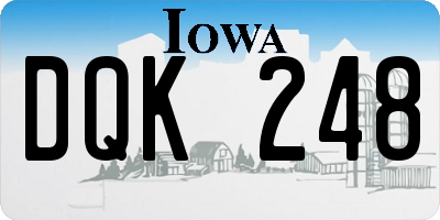 IA license plate DQK248