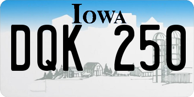 IA license plate DQK250