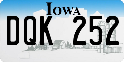 IA license plate DQK252