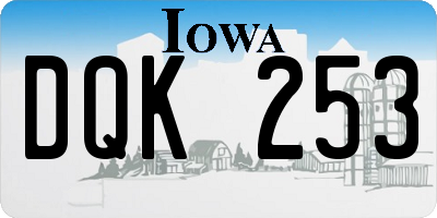 IA license plate DQK253