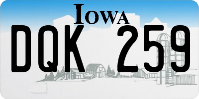 IA license plate DQK259