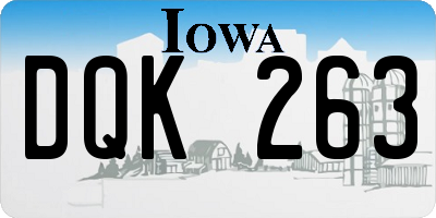 IA license plate DQK263