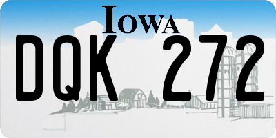 IA license plate DQK272