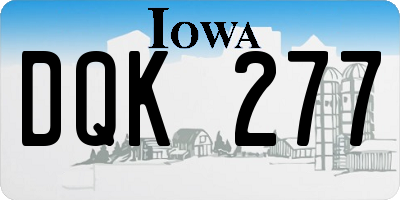 IA license plate DQK277