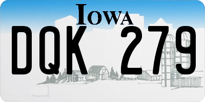 IA license plate DQK279