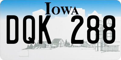IA license plate DQK288