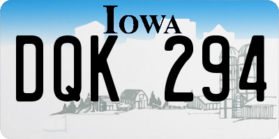 IA license plate DQK294