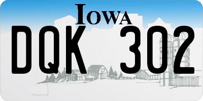 IA license plate DQK302