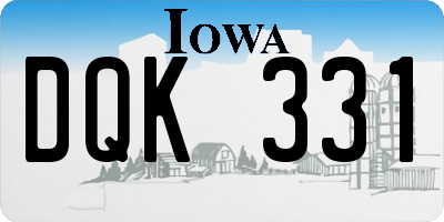 IA license plate DQK331
