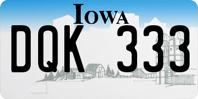 IA license plate DQK333