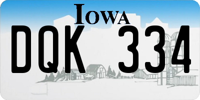 IA license plate DQK334