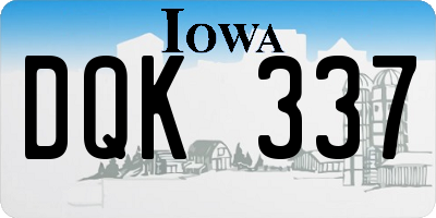 IA license plate DQK337