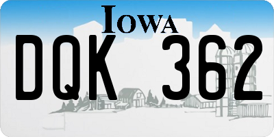 IA license plate DQK362