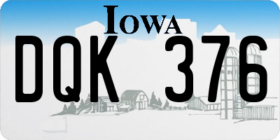 IA license plate DQK376