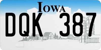 IA license plate DQK387