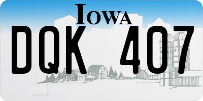 IA license plate DQK407