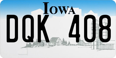 IA license plate DQK408