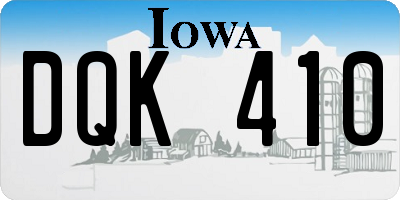 IA license plate DQK410