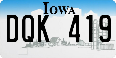 IA license plate DQK419
